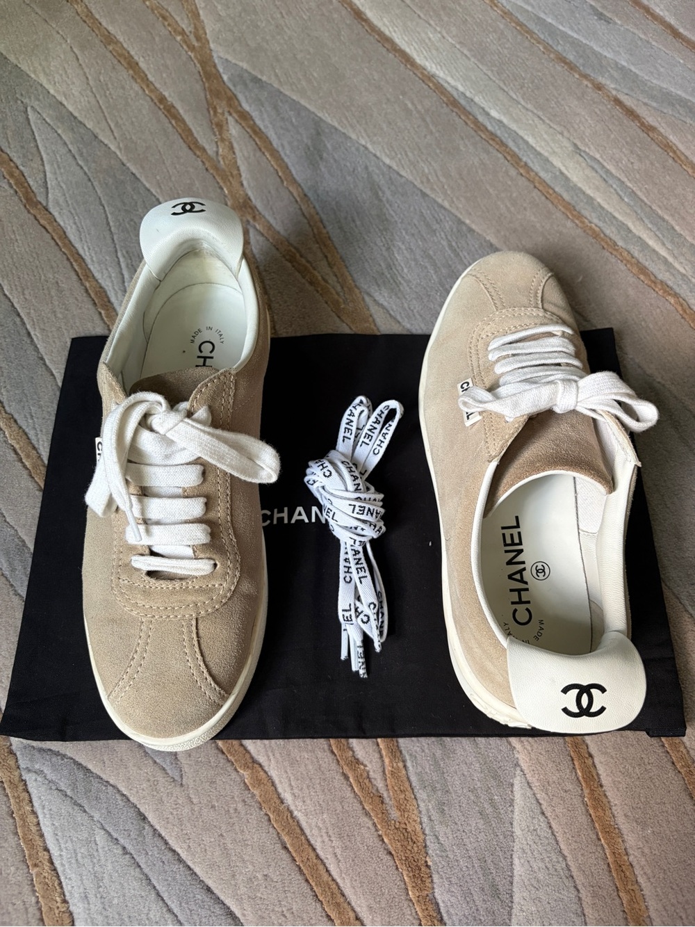 Chanel Suede Sneakers in Beige